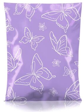 20-10x13 purple butterfly polymailers